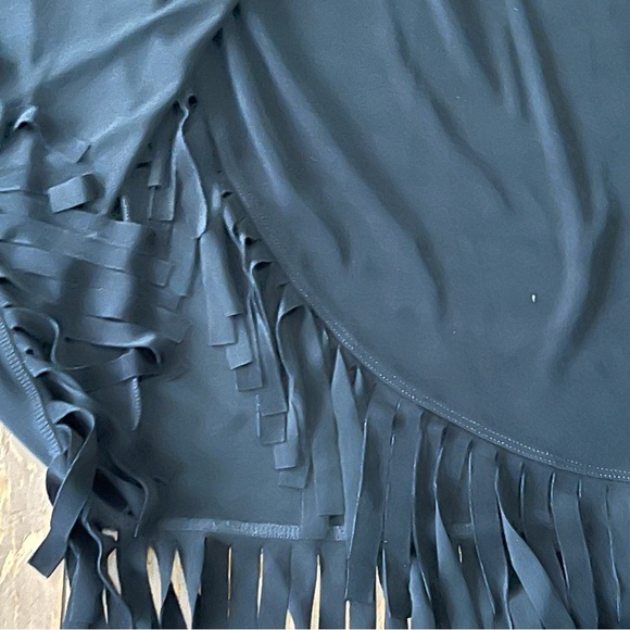 Chico's Travelers black long wrap-style fringe hem skirt - Picture 4 of 7